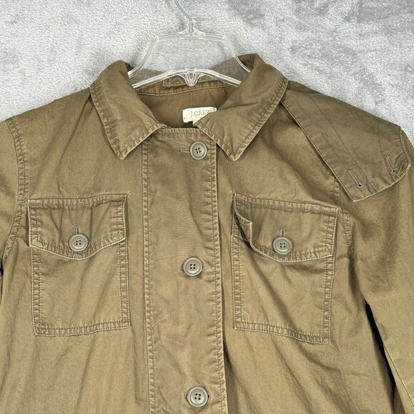 J Crew Jacket Women Small Army Green Boyfriend Fatigue Jacket Military Utility - Picture 6 of 9